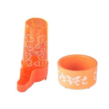 Imagem de Kit - Bebedouro E Comedouro Calopsita N2 Laranja Injetfour