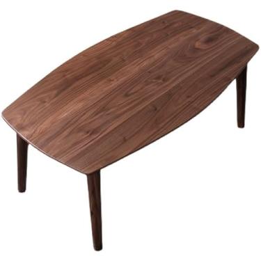 Imagem de Mesa central Nordic Bay Window Mesa de centro de madeira dobrável mesa de café moderna simples mesa de chá estilo japonês pequena mesa de quarto