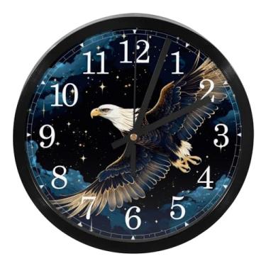 Imagem de LILINWAN Relógio de parede 24 cm sem tique-taque silencioso operado por bateria relógio de parede redondo moderno estilo simples decoração relógio para escritório/escola/quarto/sala de estar