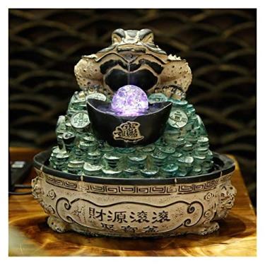 Imagem de XFNVXC Fonte decorativa interna de sapo de três pernas - fonte de água de mesa resina cascata interna, para escritório e decoração de casa, fonte de jardim ornamental para casa