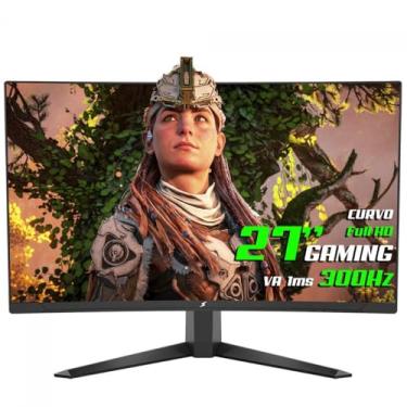 Imagem de Monitor Gamer SuperFrame UltraX, 27 Pol, Curvo, Full HD, Fast VA, 1ms, 300Hz, FreeSync/G-Sync, HDMI/DP, Preto