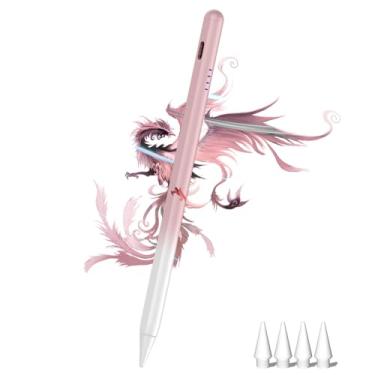 Imagem de Caneta Stylus para iPad – Carregamento rápido para iPad Pencil Palm Rejection Active Pen compatível com Apple iPad 6/7/8/9/10/11(A16), Pro 27.9 cm/32.8 cm/M4, Mini 5/6, Air 3/4/5/M2/M3 (rosa gradiente