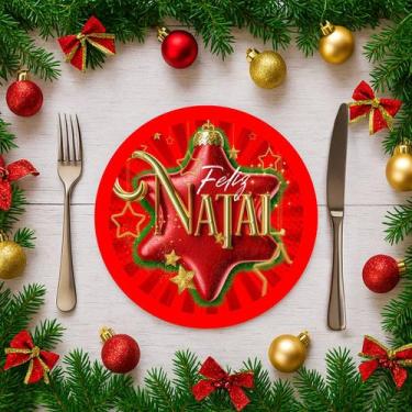 Imagem de Kit C 6 Unidades Capas Para Sousplat 35cm Estampado Natal - Fadrix, SN