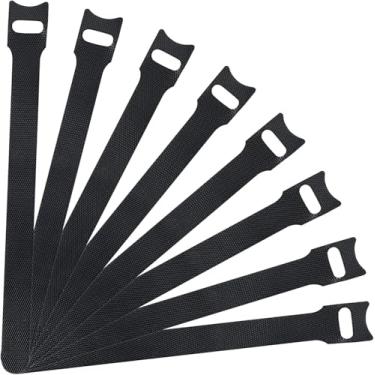 Imagem de 50 Abraçadeira Premium Organizador de Cabos e Fios Presilha Com Crepe 15cm Fixador Reutilizável Serve em Plantas cabos USB Chicote