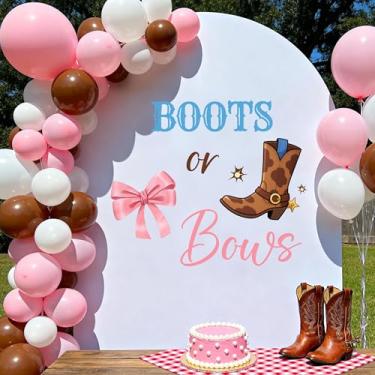 Imagem de SJcysrilla Decalque de parede de botas ou arcos revelação de gênero festa balão arco pano de fundo botas ou arcos revelação de gênero decorações suprimentos