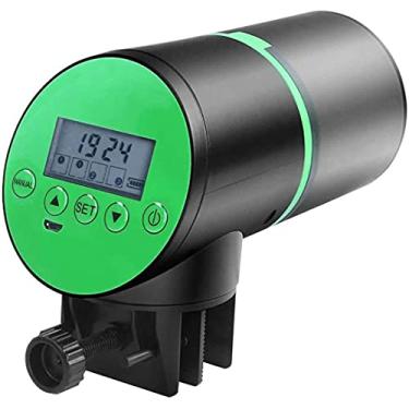 Imagem de Feiyx Alimentador automático de peixes - alimentador silencioso pequeno alimentador de peixes para aquário alimentação quantitativa, temporizador recarregável com cabo carregador USB e tela LCD