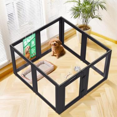 Imagem de FXW AuraSpace Cercadinho de acrílico para cachorros e cães pequenos, 61 cm, 8 painéis, preto