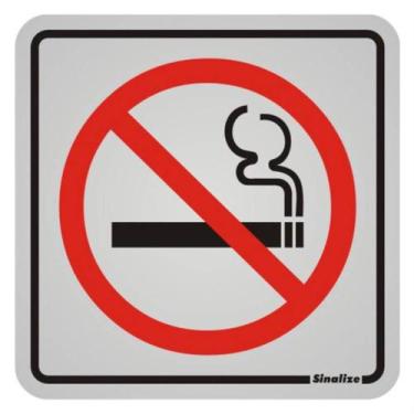 Imagem de Placa de Alumínio Auto-Adesiva 12x12cm Proibido Fumar - 900 AH - SINAL