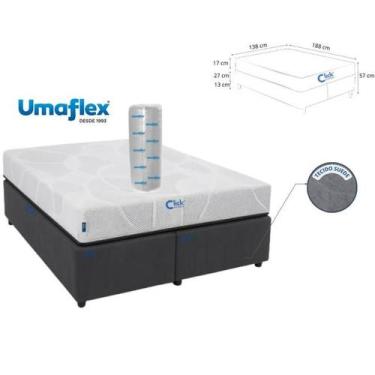 Imagem de Conjunto Cama Box Bipartida Casal Suede com Colchão D33 Firme 138x188 