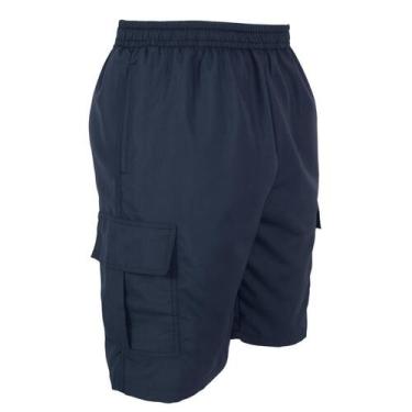 Imagem de Bermuda Cargo Masculina de Tactel 5 Bolsos - Repelique, Azul marinho, 