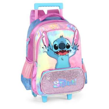 Imagem de Mochila rodas rodinhas e costas escolar stitch ic42412sc luxcel, ROXO