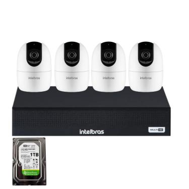 Imagem de Kit 4 Câmeras Full HD Im4 C Intelbras Branca Nvd 1404 Intelbras Com 4 Canais Com Hd 1tb Instalado