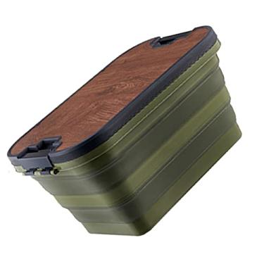 Imagem de Generic Caixa de Cestas de Piquenique, Caixa Organizadora de Armazenamento de Acampamento Amplamente Utilizada, Função de Armazenamento, Grande Capacidade para Passeio de Primavera (Verde Oliva)