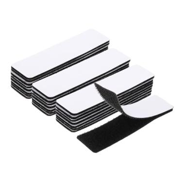 Imagem de Generic 24 conjuntos de tiras de gancho e laço com adesivo 2,5 x 10 cm fita dupla face gancho e laço de nylon autoadesivo para carro de escritório em casa, preto