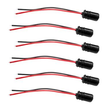 Imagem de DXNQ Conector de plugue de chicote de extensão T10 de 6 peças, base de soquete de lâmpada de instrumento de carro 194 com chicote de fios de 11 cm, soquete de luz traseira suporte de lâmpada de