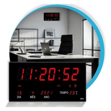 Imagem de 3X Relógio De Parede Led Digital Calendário Termômetro