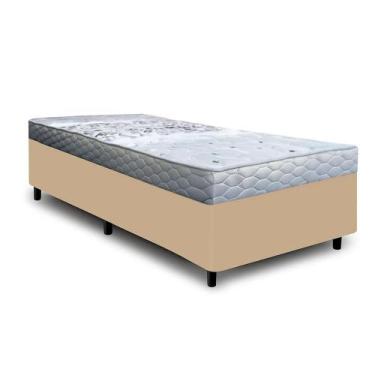 Imagem de Cama box solteiro linho + colchão d33 coala 88x188 toraflex - Shopping