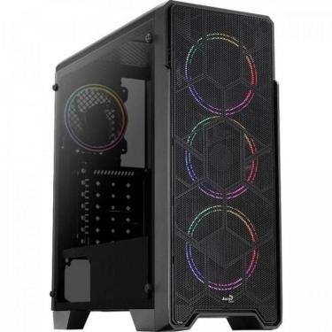 Imagem de Gabinete Gamer Aerocool Ore Saturn Preto Rgb Lateral...