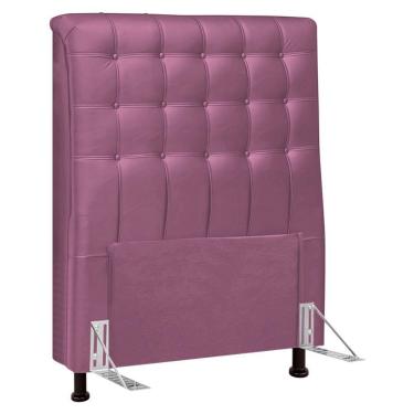 Imagem de Cabeceira Cama Box Solteiro Ciara 90cm Botonê Com Frame Suede Rosa - Abmaza