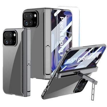 Imagem de Furwabo Capa transparente dobrável para Google Pixel 10 Pro com protetor de tela e dobradiça magnética e suporte invisível, capa transparente à prova de choque para Google 10 Pro Fold (preto)