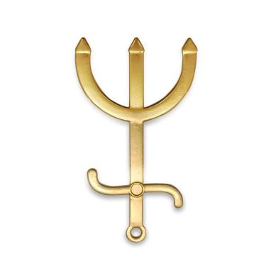 Imagem de Kit 12 Pingentes Tridentes Pombagira Dourado Proteção 10 cm