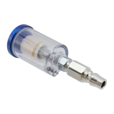 Imagem de Rannb Filtro de ar comprimido separador de óleo de água G1/10.2 cm entrada e saída filtro de aerógrafo de núcleo de cobre separador de umidade com plugue de ar