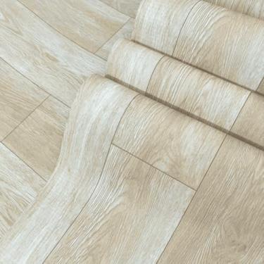 Imagem de Piso Vinilico Autocolante, Adesivo para Piso, Vinilico Autocolante 10mx61cm Proprio para Chão Quarto, Cozinha, Sala, Banheiro(P18 Imita Laminado Marfim)