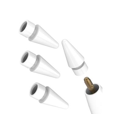 Imagem de Pontas de substituição de lápis (pacote com 4) para iPad Pro Pen 1ª 2ª geração, pontas de ponta fina para acessórios de desenho, ponta alternativa, acessório para tablet IPencil, 3