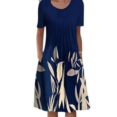 Imagem de Vestido feminino Medlor Boho de manga curta com estampa floral 2025