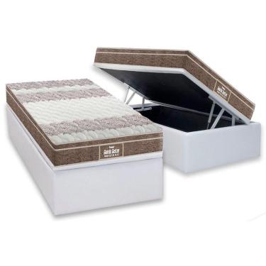 Imagem de Cama Box Baú Solteiro: Colchão Ortopédico Probel D33 - Ep Guarda Costas Próintense Plus + Base Crc Courano White(88x188)