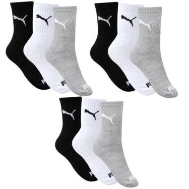 Imagem de Kit 9 Pares de Meia Puma Esportiva Cano Médio Feminino - Mescla, Mescl