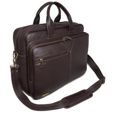 Imagem de Pasta Executiva Grande De Couro Para Notebook 17,3 Polegadas - Le Voya