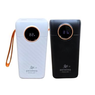 Imagem de Carregador Portátil, Power Bank 50000mAh, Carregamento Rápido 22.5W, 4 Saídas USB, Display LED, Lanterna Embutida,e Type-C Inclusos, Preto ou Branco (Preto)