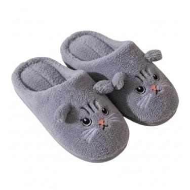 Imagem de Pantufa Chinelo Infantil Gatinho de Pelúcia Fofo | Quarto, Antiderrapante, Quentinho e Confortável | 34