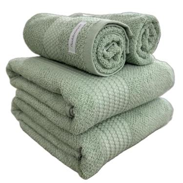 Imagem de Jogo De Banho Gigante Buddemeyer Amare Extra Soft 100% Algodão Toalha Banhão Alta Absorção Macia Grande 4 Peças (Verde 1155)