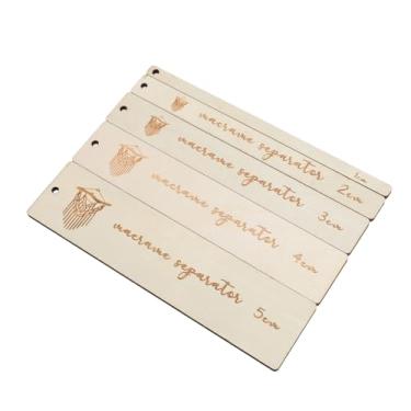 Imagem de SUNGOOYUE Conjunto de Régua de macramê, Réguas Auxiliares de Madeira de Faia, Evita Escorregar, para Amantes de Artesanato e Entusiastas de Faça você Mesmo, 5 Peças