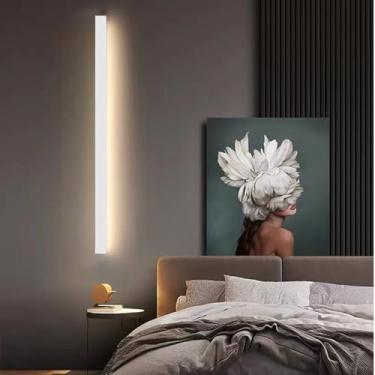 Imagem de Lâmpada de Parede Longa LED Luminárias de Parede Interior Moderna Lâmpada de Corredor Escada Metal Alumínio Minimalista Iluminação de Parede para Sala de Estar Quarto Cabeceira Hotel (Luz Quente Preta