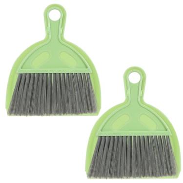 Imagem de Conjunto de pá e escova pequena, mini bandeja de poeira e escova, conjunto de vassoura de mão e pá de lixo, para areia de gato, cozinha, mesas, bancadas, carros, etc. (2 peças)
