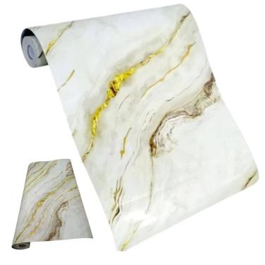 Imagem de Papel de Parede Adesivo Autocolante Flexivel Marmore Reforma Obra Reparo Envelopamento Moveis Bancada