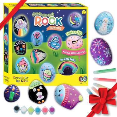 Imagem de Creativity for Kids Glow in The Dark Rock Painting Kit | Paint & Decorate 10 Rocks with Vibrant Colors & Glow Accents | DIY Rock Painting Kit for Kids | Fun Arts & Crafts (Ages 6+)
