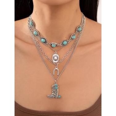 Imagem de Joias metálicas femininas, designs de corrente em camadas, pilha de acessórios contemporâneos, coleção rústica boêmia, Medium, Latão, Sem Pedra Preciosa