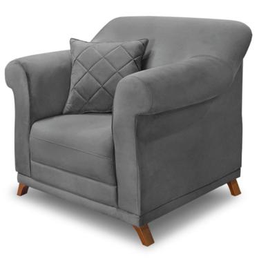 Imagem de Poltrona Decorativa Retro Polo Com Almofada Veludo 2938 Ezz 2938
