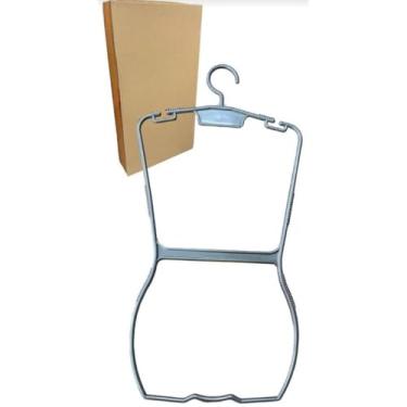 Imagem de Kit 10 Cabide Silhueta Adulto Plástico Resistente Prata