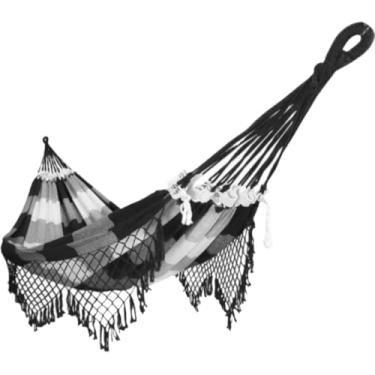 Imagem de REDE DE DESCANSO CASAL GRANDE(Xadrez preta com cru)