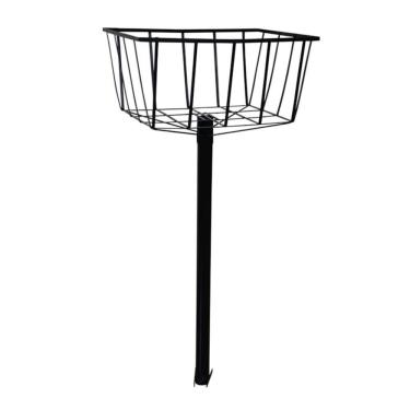 Imagem de Lixeira De Rua Calçada Parque Cesto Fundo Preta 129X60X45Cm