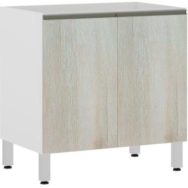 Imagem de Balcão Sem Tampo 80cm Branco Com Legno Crema