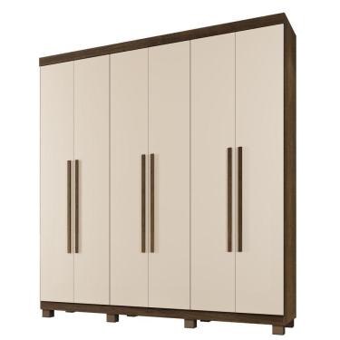 Imagem de Guarda Roupa Itália 6 Portas 3 Gavetas 7 Prateleiras Imbuia Off