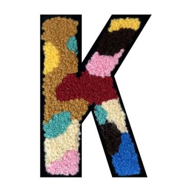 Imagem de Patch de letra de chenille camuflado de 15 cm para jaquetas Letterman - Aplique bordado do alfabeto para universitário, moletons com capuz, bolsas, jeans - decoração e presente de roupas DIY (1 peça