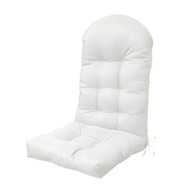 Imagem de BCKNT Almofada de cadeira Adirondack, 122 x 50 x 12 cm, almofada de cadeira de balanço engrossada ampliada com tecido à prova de respingos, suporte alto para as costas com laços