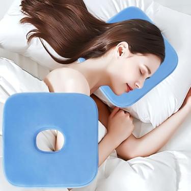 Imagem de SPRING SEAON Travesseiro de piercing de orelha para pessoas que dormem de lado – Espuma viscoelástica com orifício de ouvido para CNH e alívio da dor de ouvido, alívio da dor, dormindo, protetor de